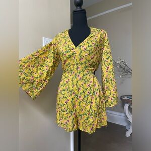 Anthropologie Backless Floral Romper